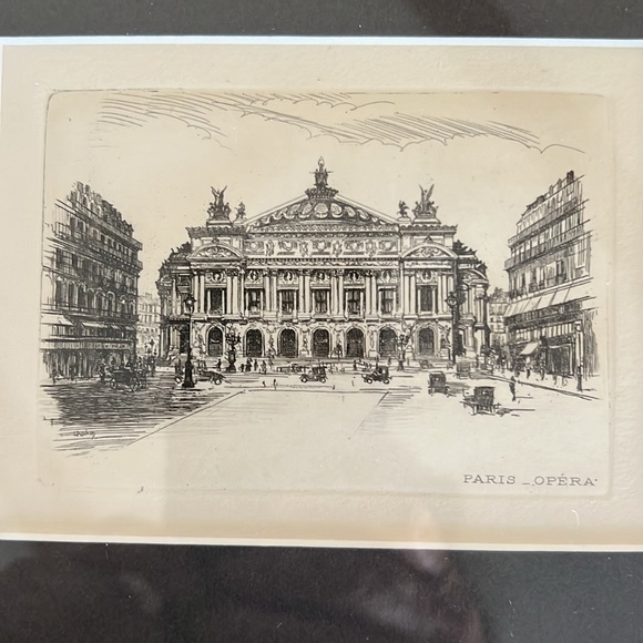 Ooh la la! A beautiful pair of custom framed lithographs of French landmarks. - Picture 3 of 15